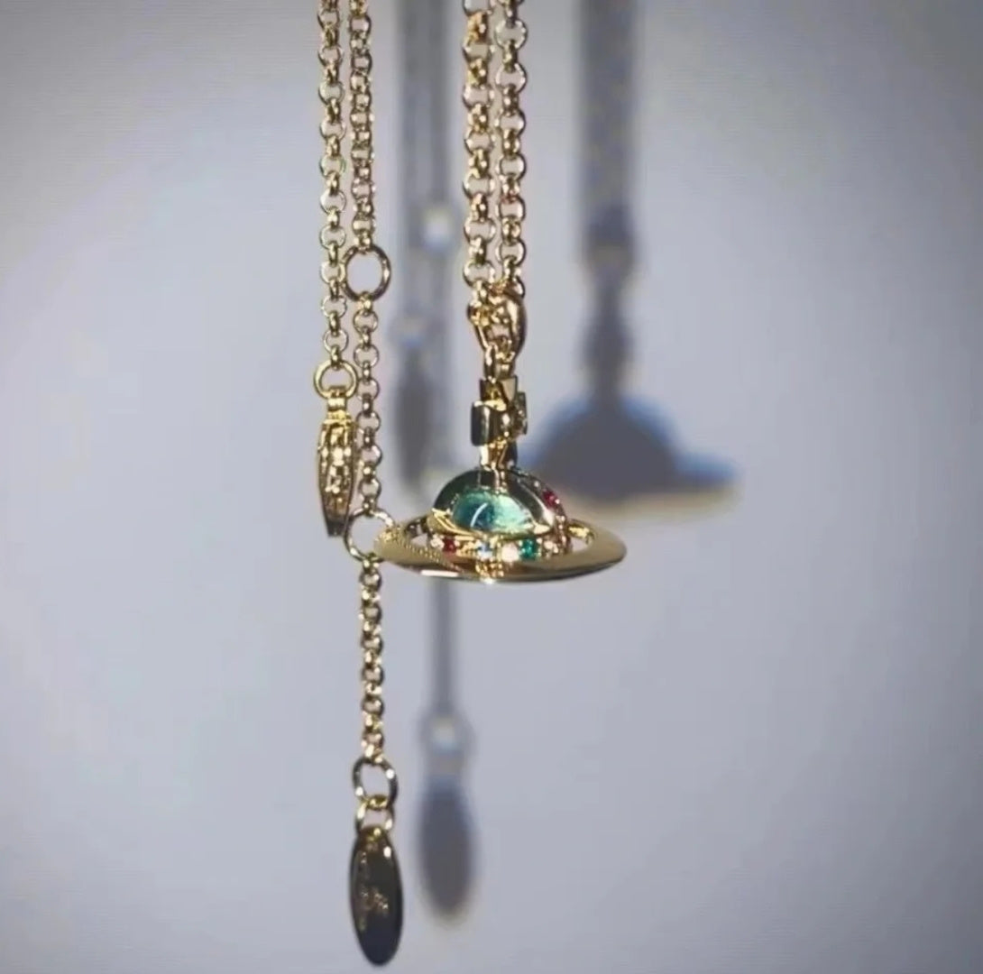 Orb-Inspired Emblem Jewelry Accessory in Polished Metal-Tone – Design 034 styled product view