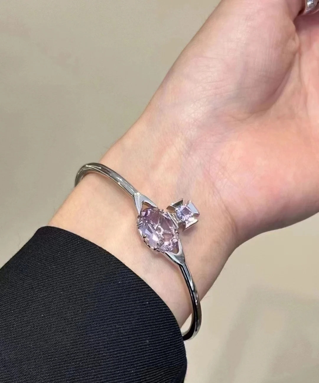 Orb Bangle in Polished Metal-Tone – Design 002 front product view