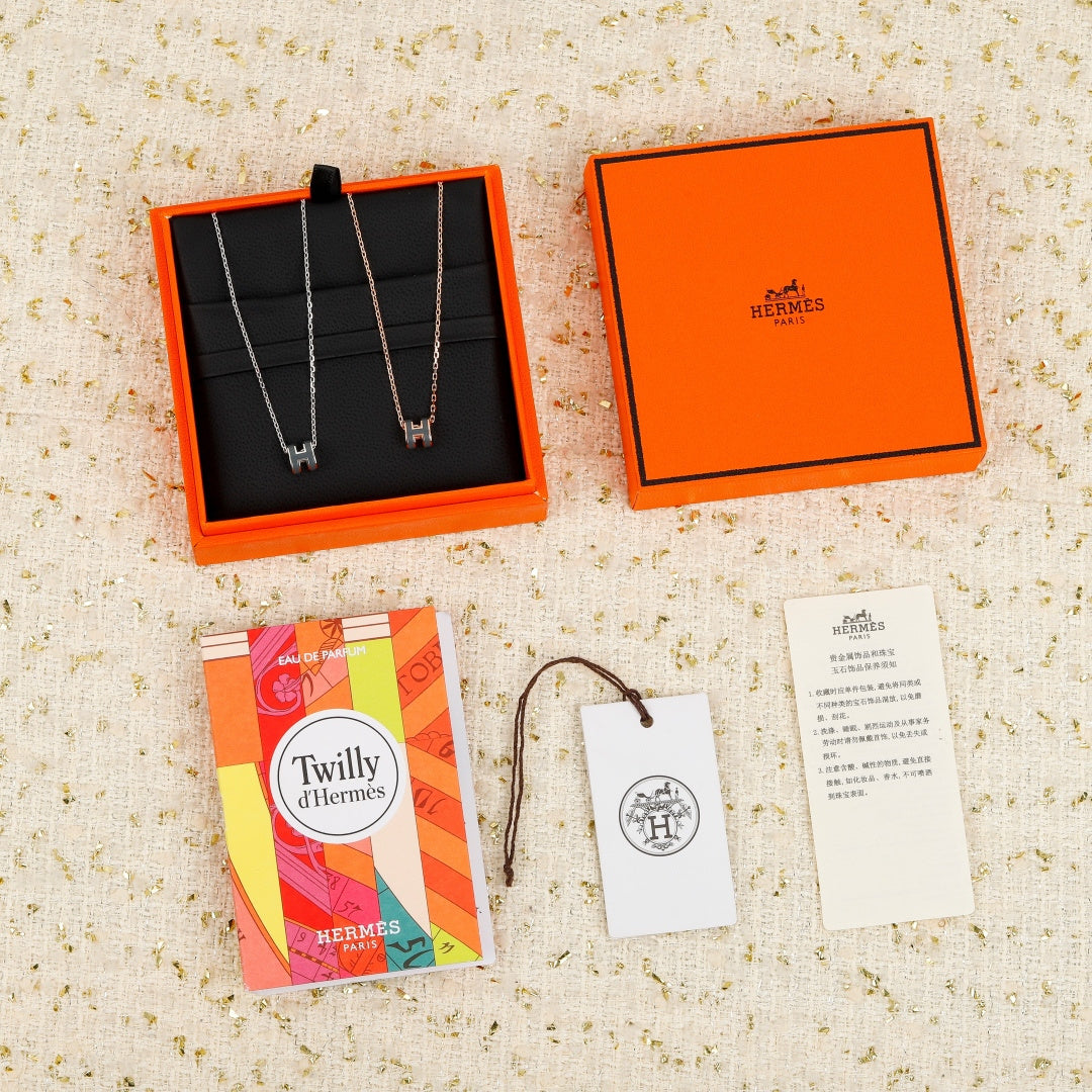 Geometric Emblem Pendant Necklace in Silver-Tone – Gold Detail – Design 003 main product view