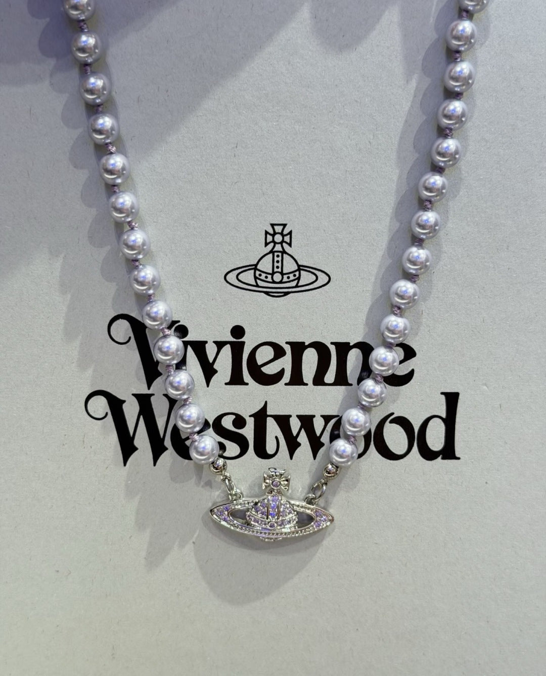 Orb Pendant Necklace in Polished Metal-Tone – Pearl Detail – Design 002 detail view