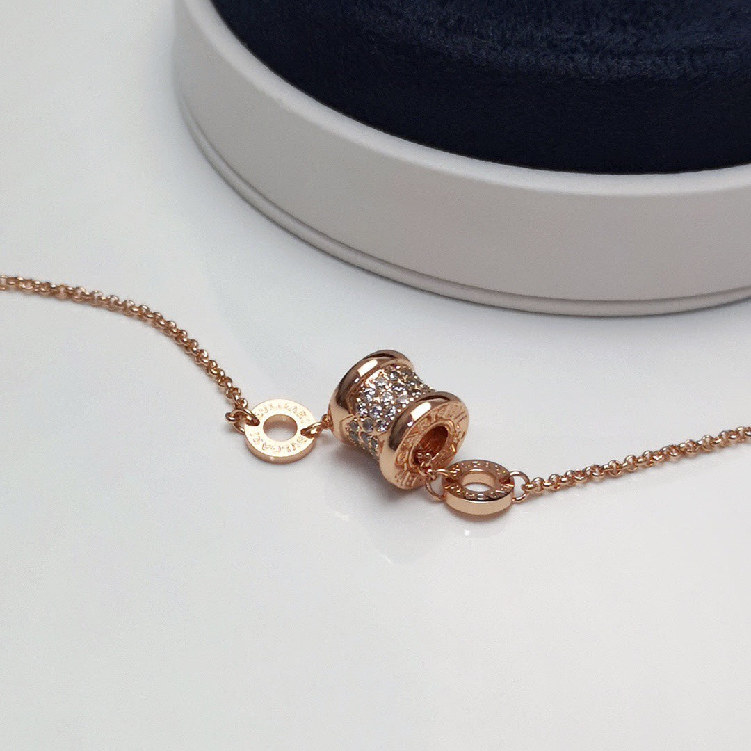 Geometric Emblem Bracelet in Rose-Gold-Tone side detail