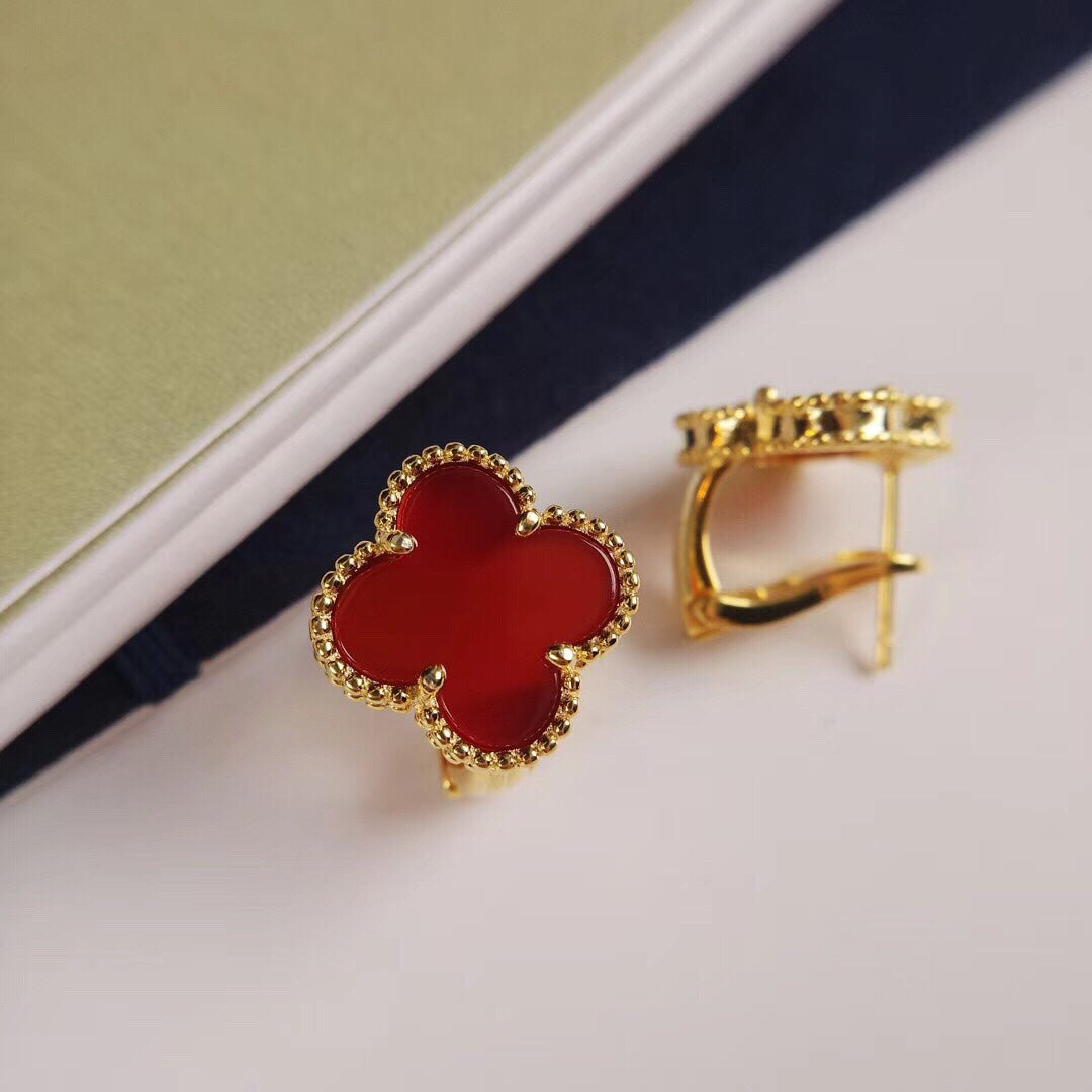 Clover Stud Earrings in Gold-Tone detail view
