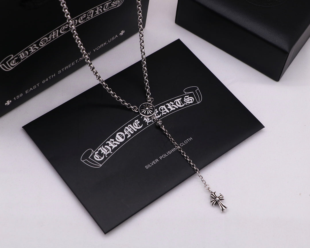 Signature Emblem Pendant Necklace in Polished Metal-Tone – Design 019 main product view