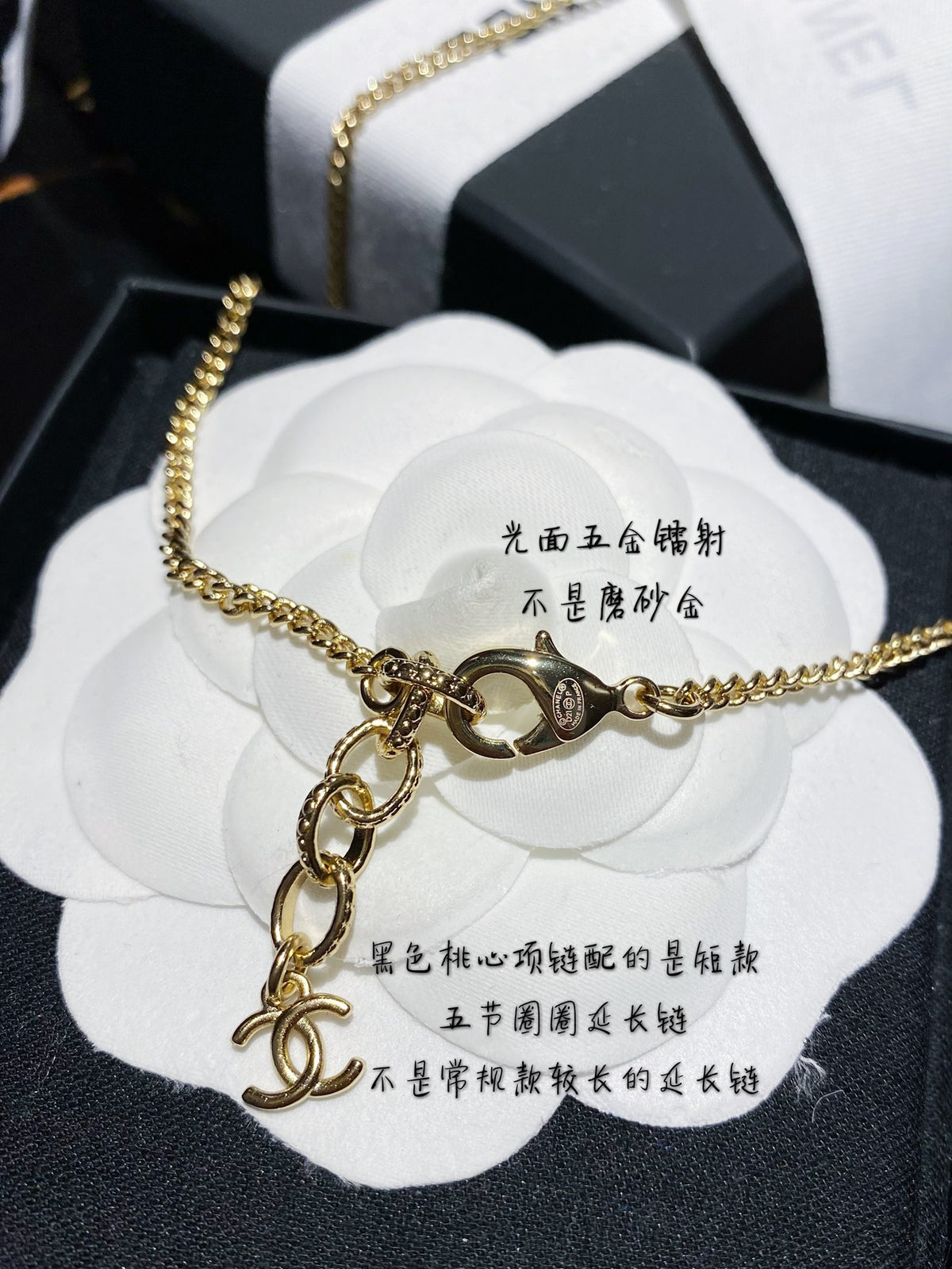 Double-C Emblem Crystal-Accent Pendant Necklace – Heart Detail main product view