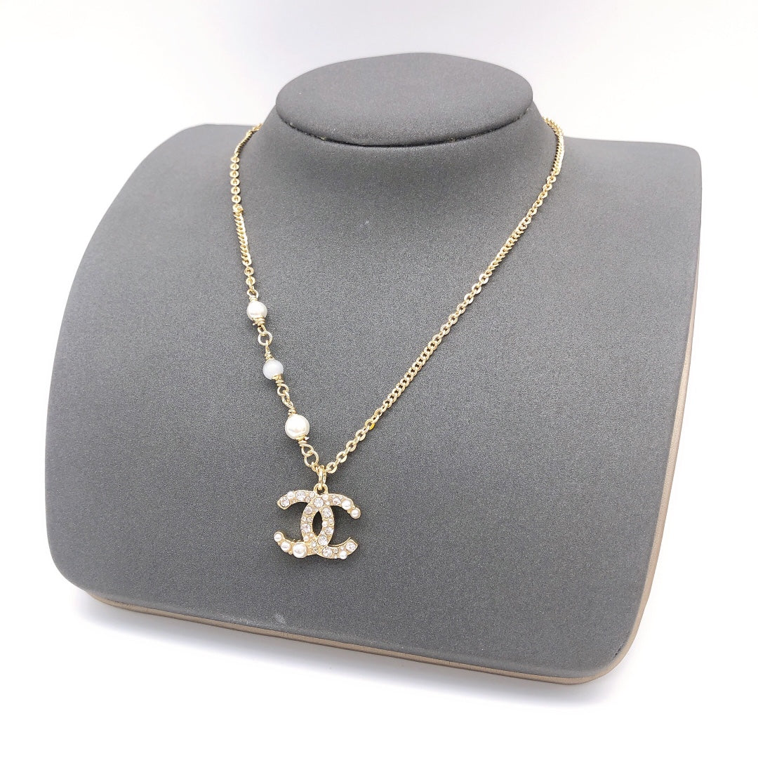 Signature Emblem Pendant Necklace in Polished Metal-Tone – Design 048 main product view