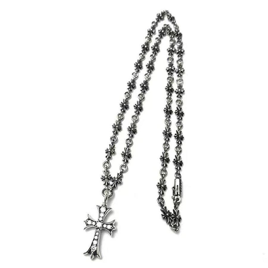 Cross Pendant Necklace in Metal-Tone – Design 04 main product view