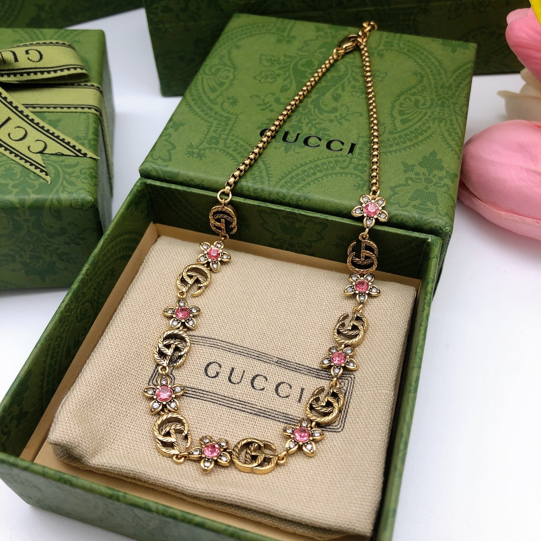 Geometric Emblem Pendant Necklace in Polished Metal-Tone – Design 002 front product view