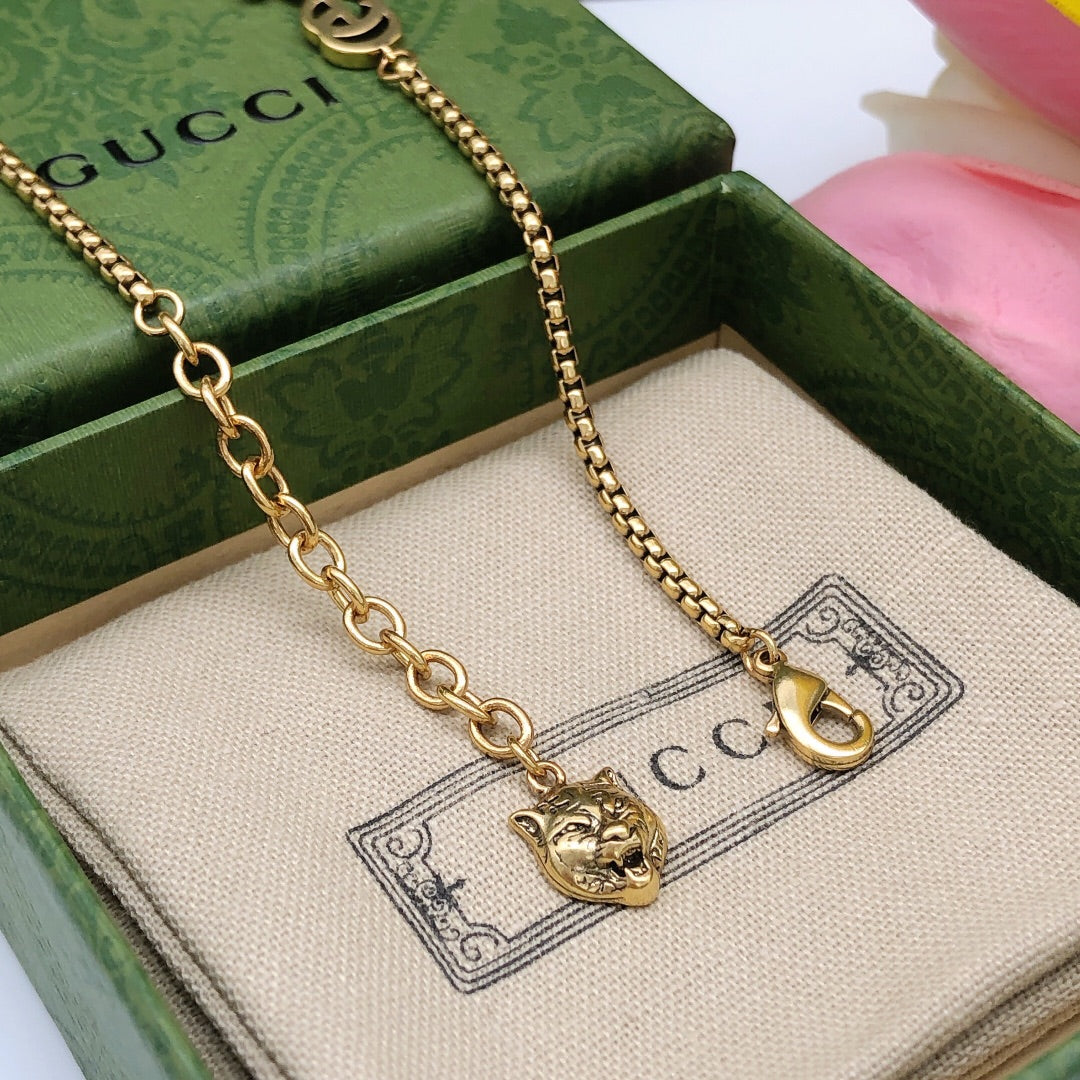 Geometric Emblem Pendant Necklace in Polished Metal-Tone – Design 002 side detail