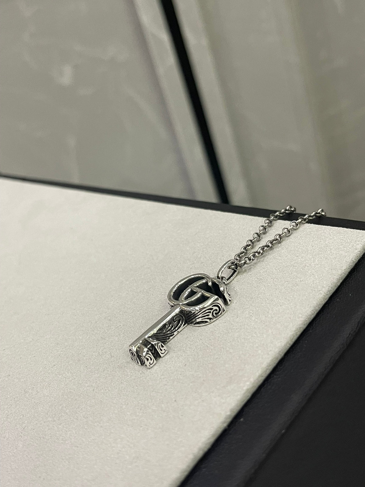 Geometric Emblem Jewelry Accessory in Polished Metal-Tone – Design 018 detail view