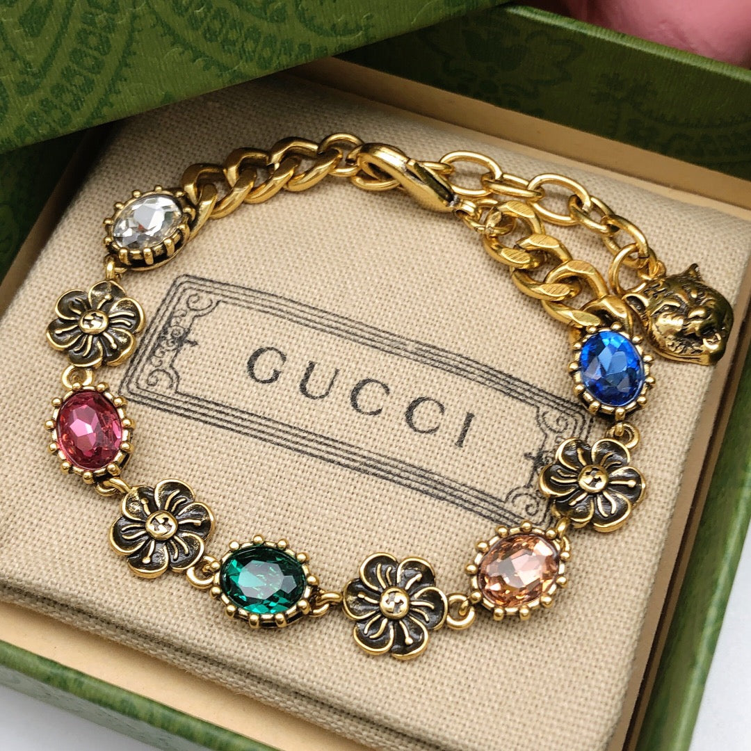 Geometric Emblem Bracelet in Gold-Tone – Design 002 front product view