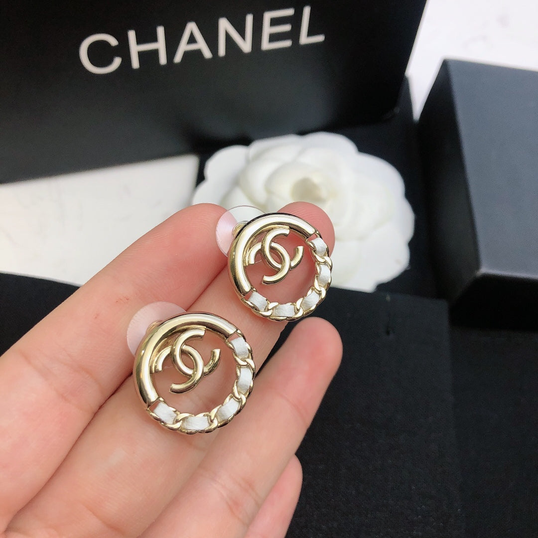 Signature Emblem Statement Earrings in Gold-Tone – Design 017 detail view