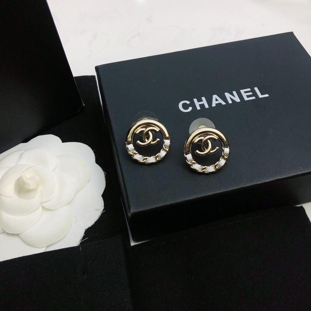Signature Emblem Statement Earrings in Gold-Tone – Design 017 main product view