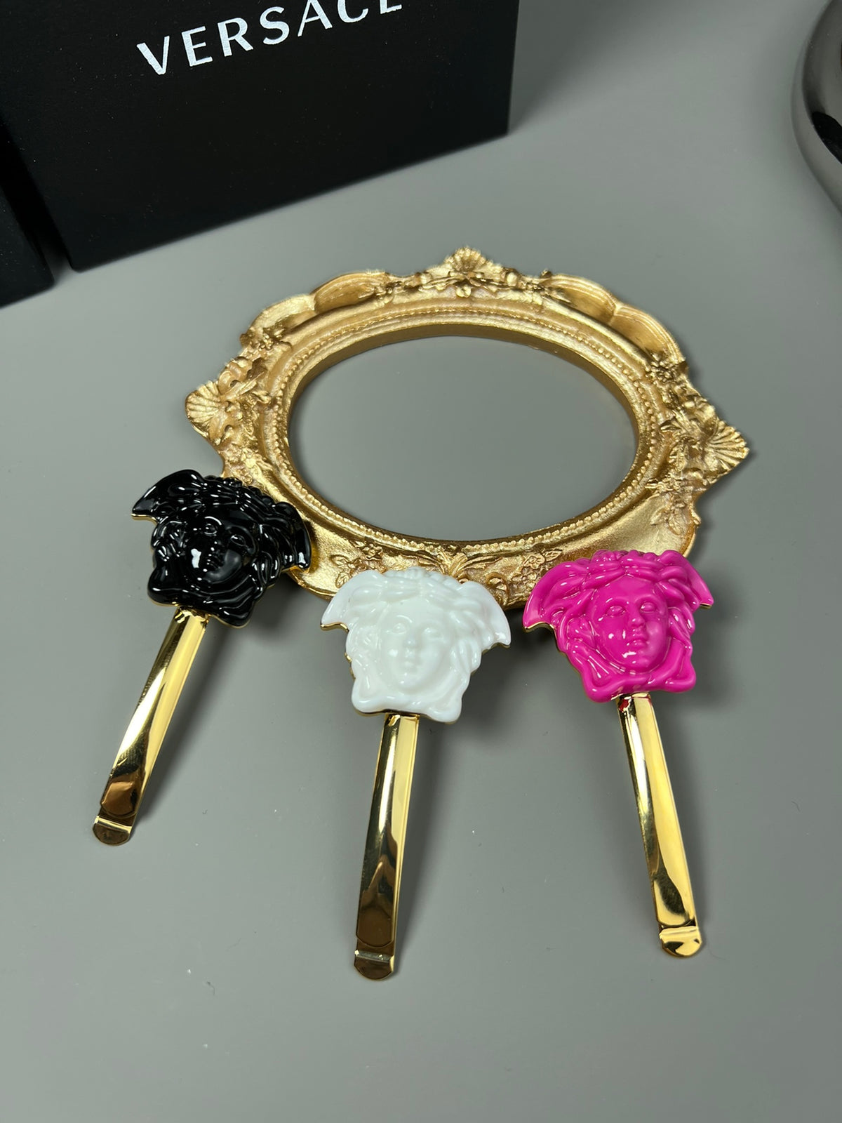 Statement Emblem Jewelry Accessory in Polished Metal-Tone – Design 03 front product view