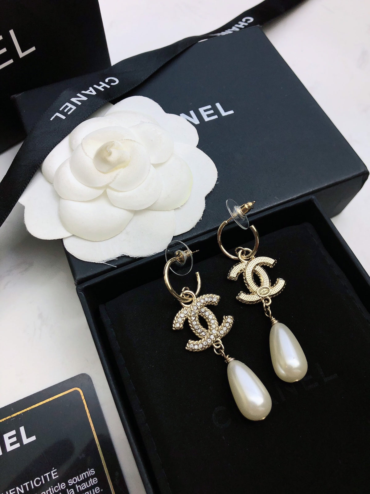 Signature Emblem Stud Earrings in Polished Metal-Tone – Design 091 side detail