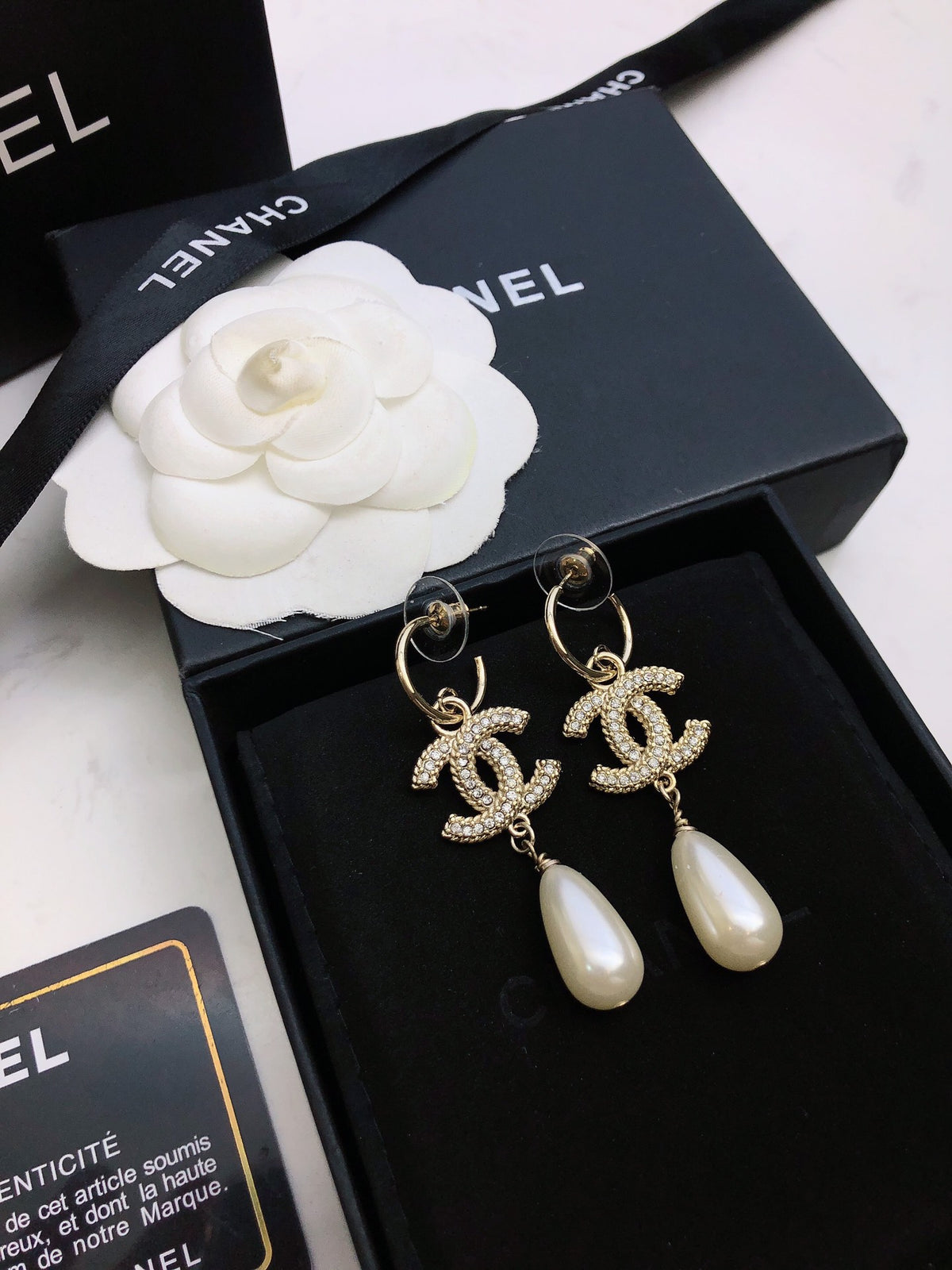 Signature Emblem Stud Earrings in Polished Metal-Tone – Design 091 front product view