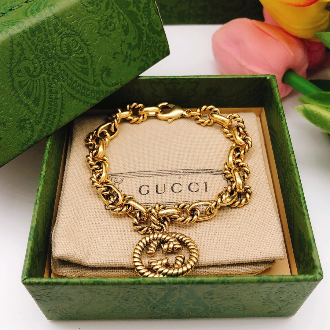 Floral Bracelet in Polished Metal-Tone – Design 013 main product view