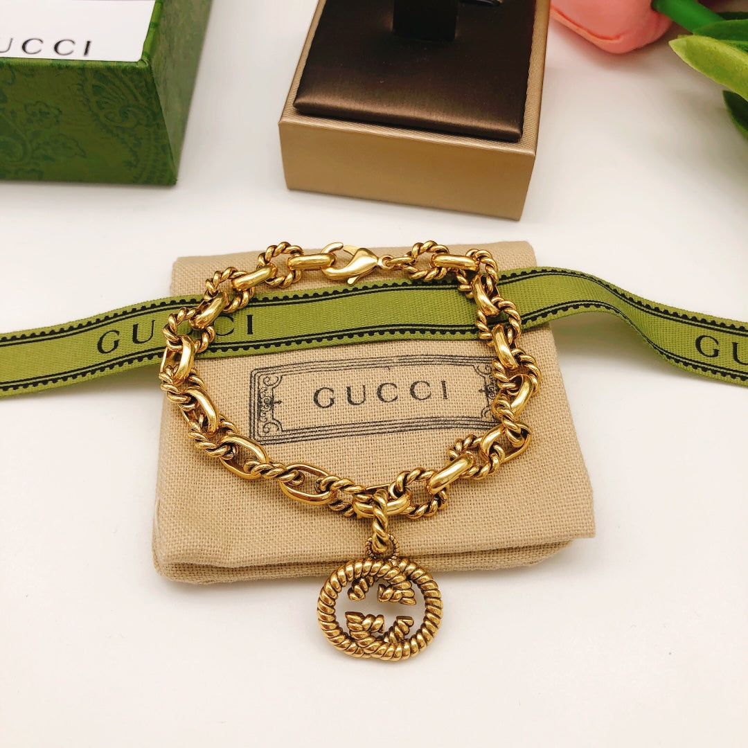 Floral Bracelet in Polished Metal-Tone – Design 013 styled product view