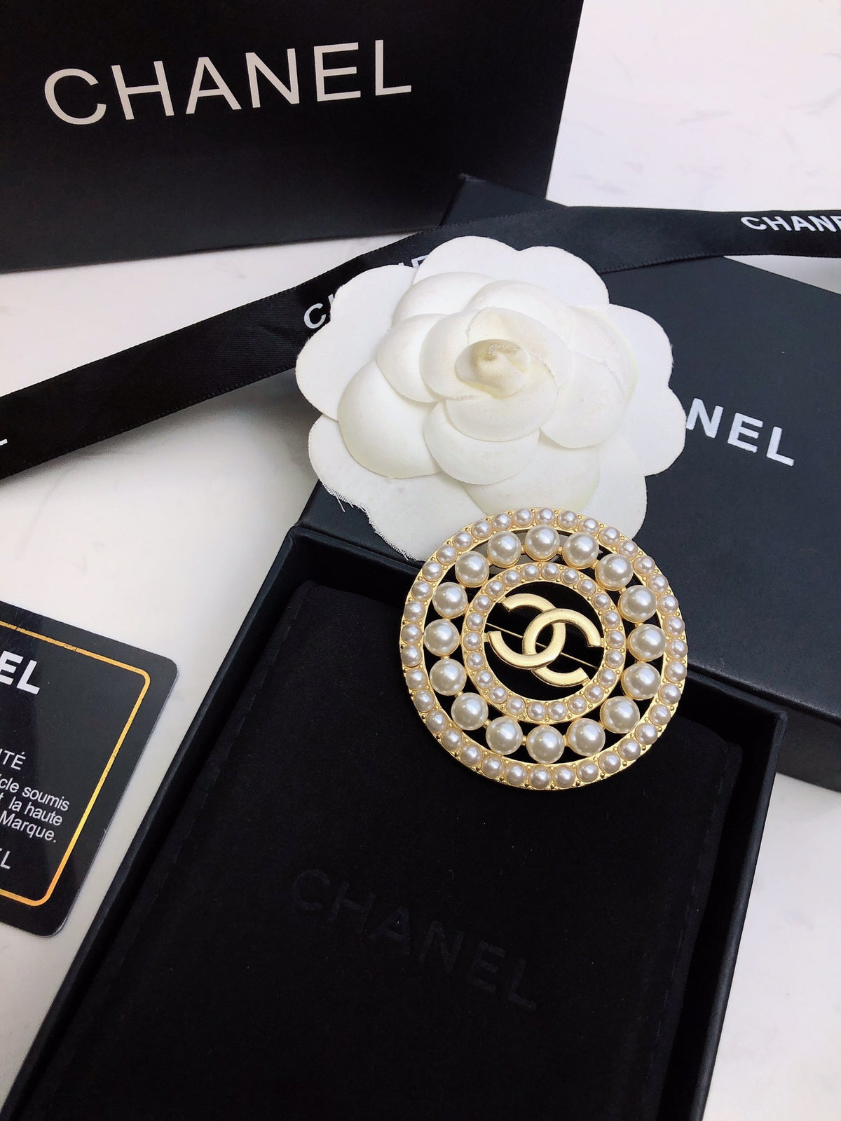 Signature Emblem Brooch in Polished Metal-Tone – Design 035 main product view