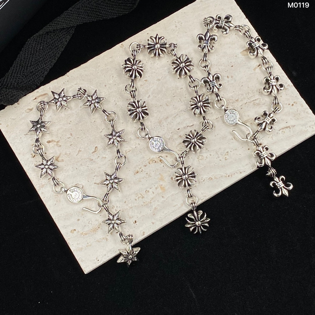Gothic Emblem Statement Bracelet in Metal-Tone – Design 03 front product view