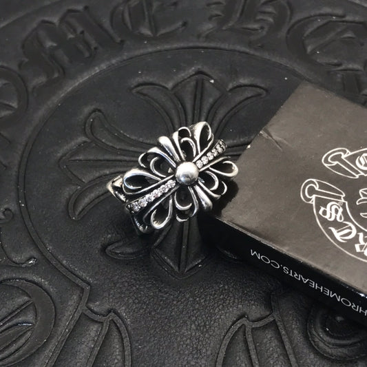 Floral Cross Statement Ring in Antique Silver-Tone main product view