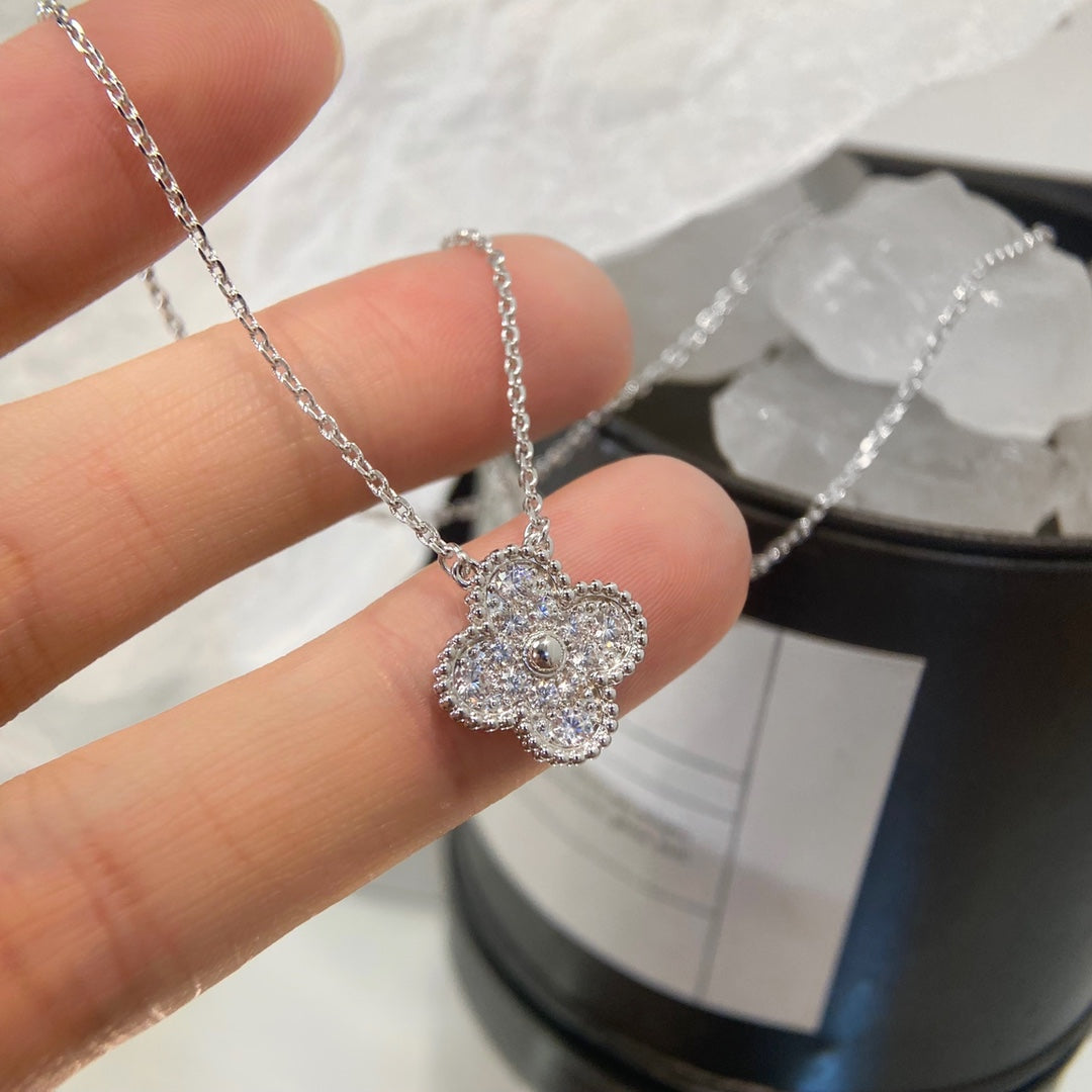 Clover Pendant Necklace in Rose-Gold-Tone – Crystal Detail styled product view