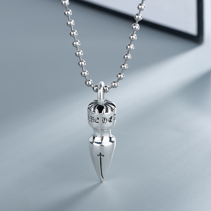 Gothic Emblem Pendant Necklace in Metal-Tone – Design 45 detail view