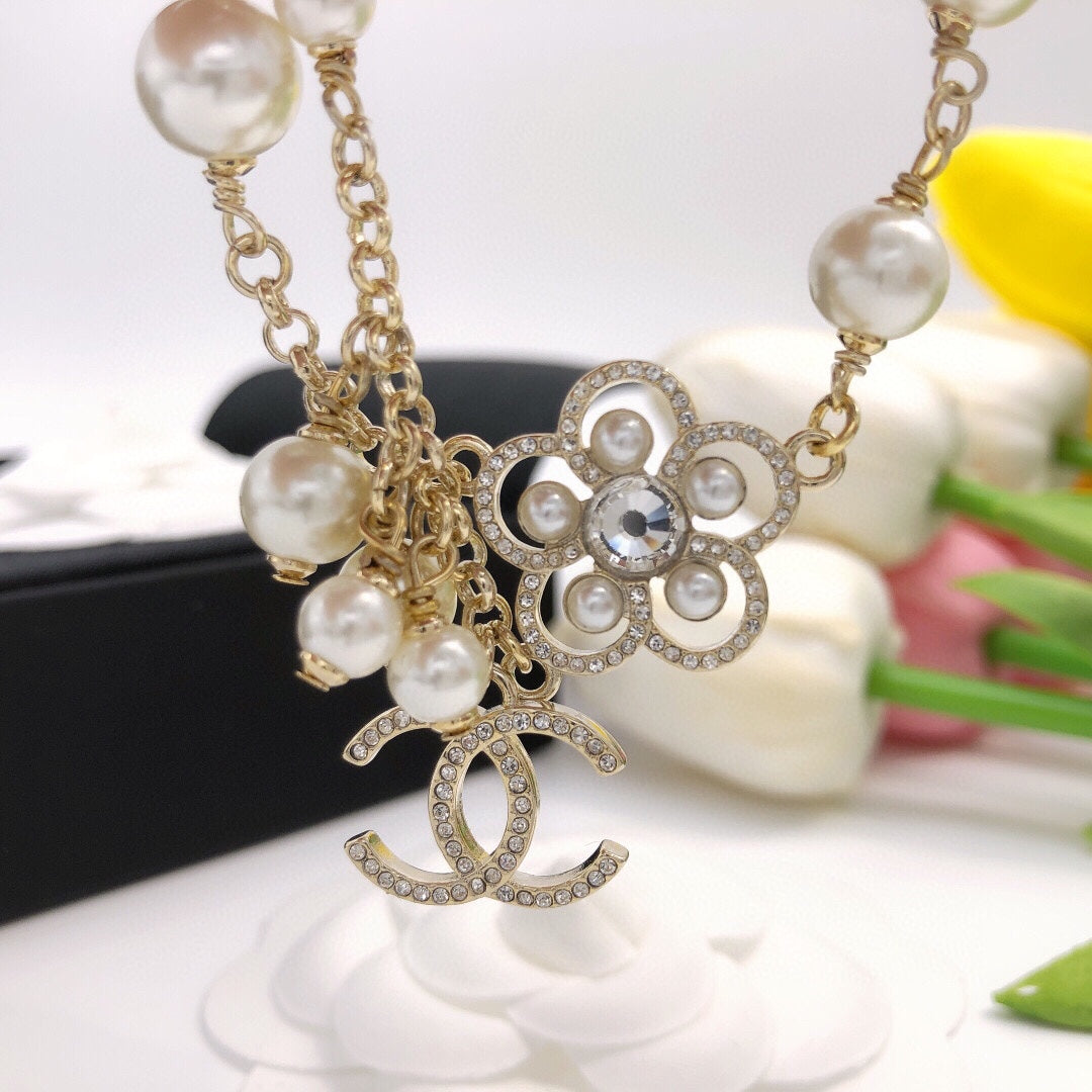 Double-C Emblem Bracelet in Gold-Tone – Pearl Detail – Design 005 main product view