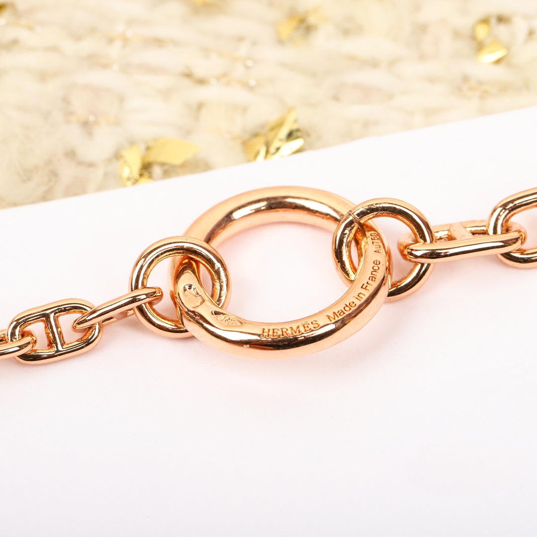 Signature Emblem Bracelet in Gold-Tone – Red Detail – Design 002 side detail
