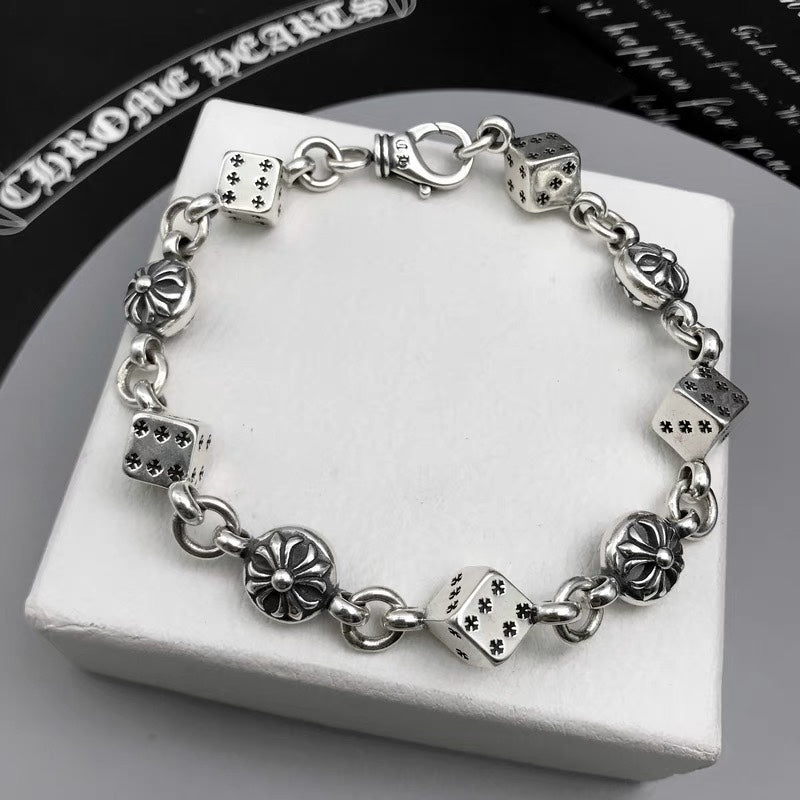 Signature Emblem Bracelet in Polished Metal-Tone – Design 033 side detail