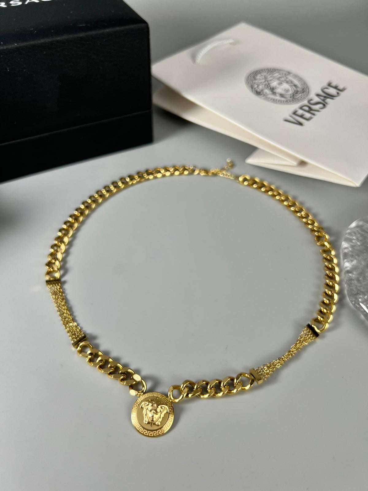 Medusa Head Pendant Necklace in Polished Metal-Tone – Design 03 main product view