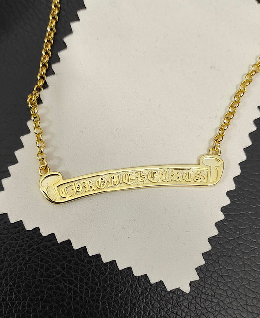 Gothic Emblem Pendant Necklace in Metal-Tone – Design 43 main product view