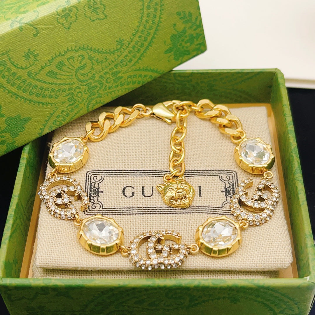 Geometric Emblem Bracelet in Polished Metal-Tone – Design 019 main product view