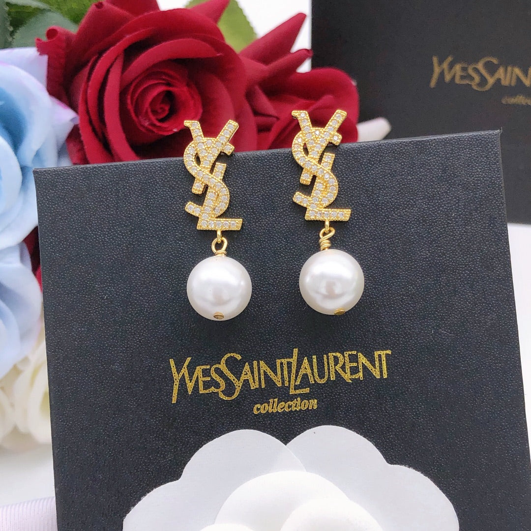 Geometric Emblem Stud Earrings in Gold-Tone – Design 001 main product view
