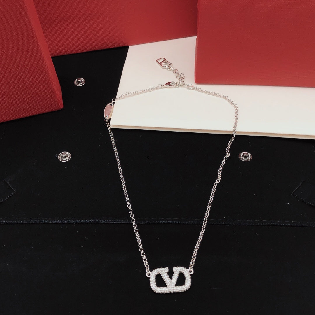 Signature Emblem Crystal-Accent Pendant Necklace – Design 04 detail view