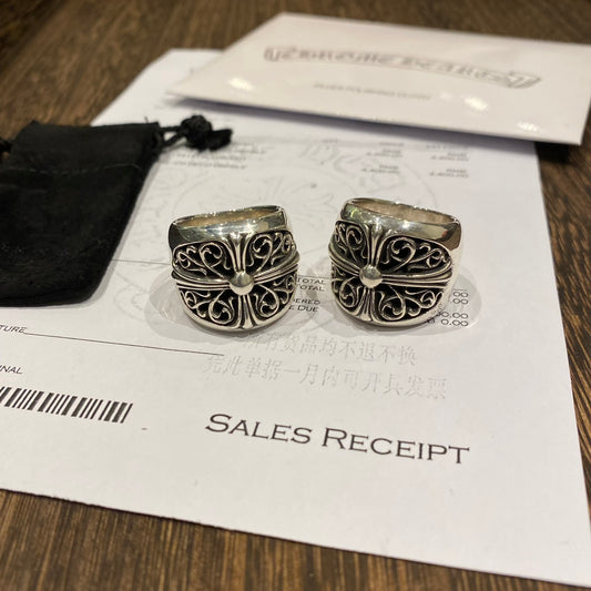 Signature Emblem Statement Ring in Polished Metal-Tone – Design 031 main product view