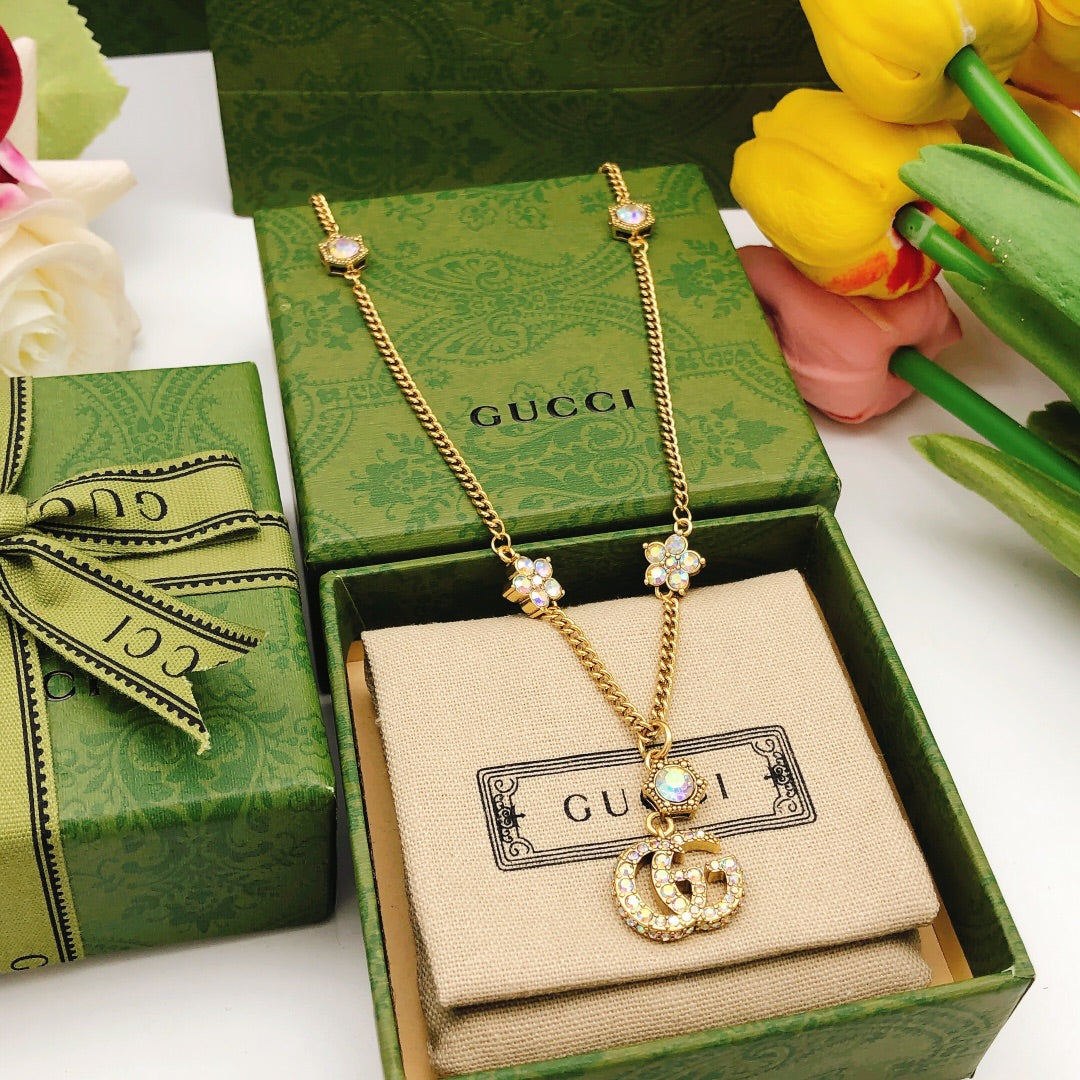 Geometric Emblem Pendant Necklace in Gold-Tone – Design 007 main product view