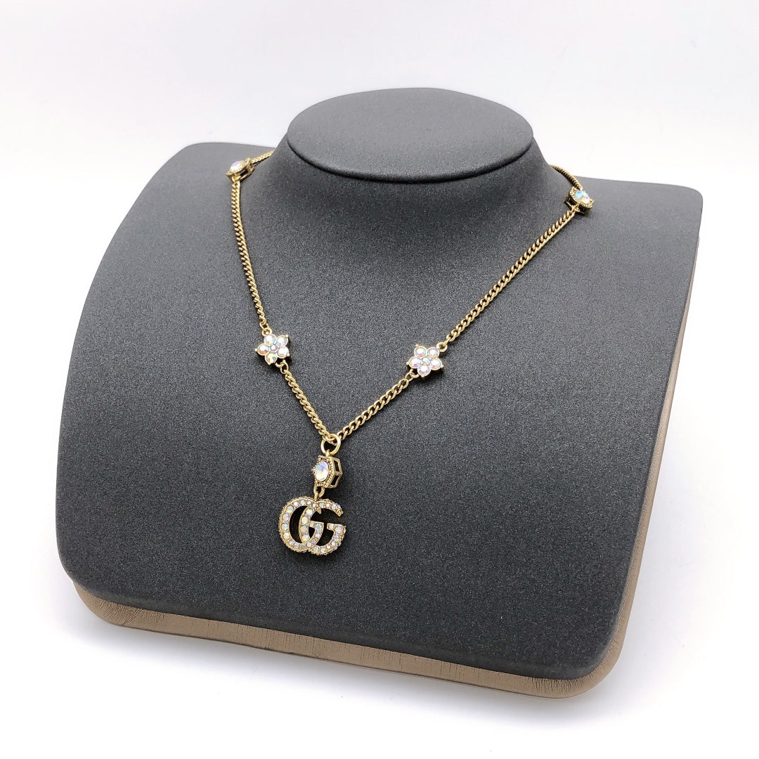 Geometric Emblem Pendant Necklace in Gold-Tone – Design 007 main product view