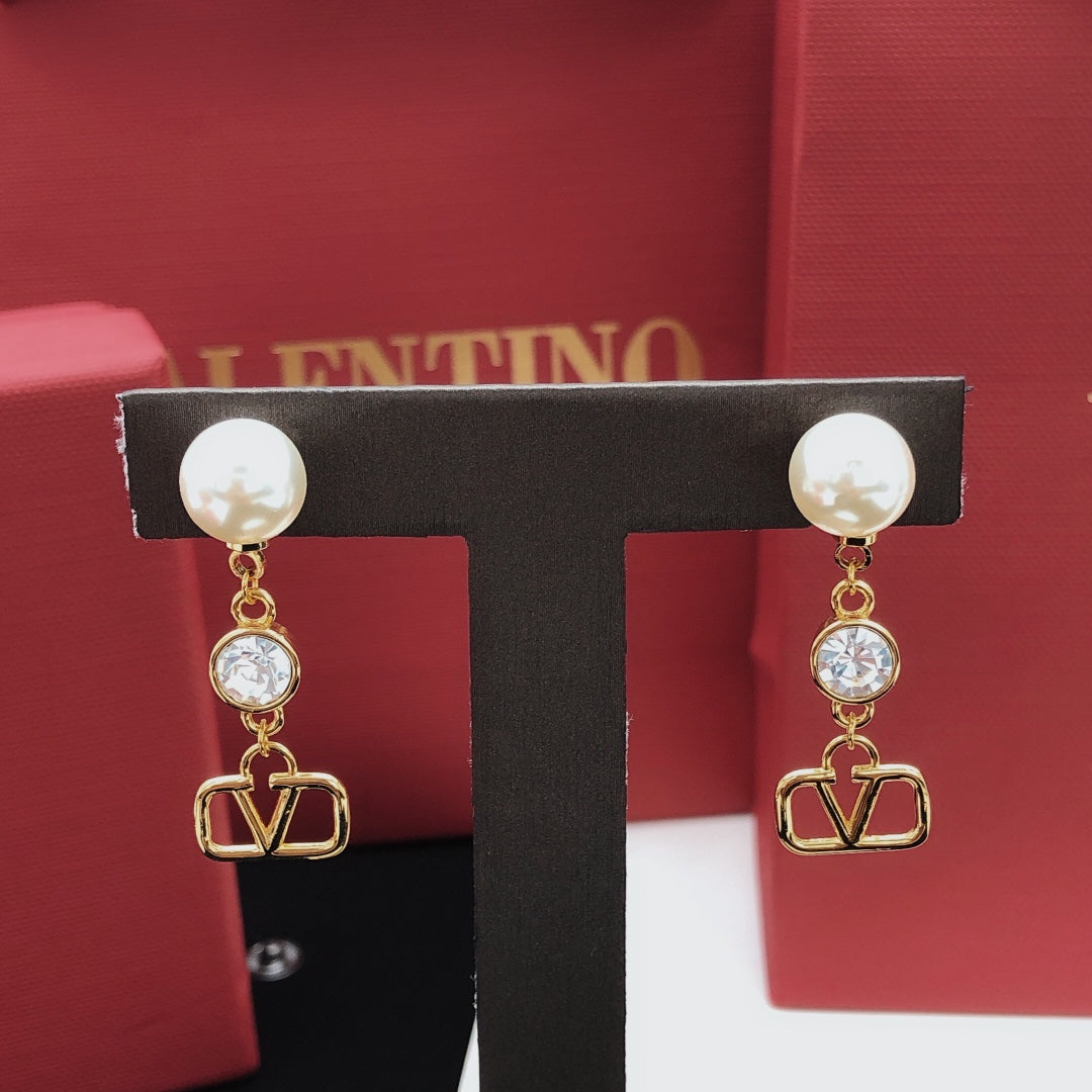 Signature Emblem Stud Earrings in Gold-Tone – Design 19 main product view