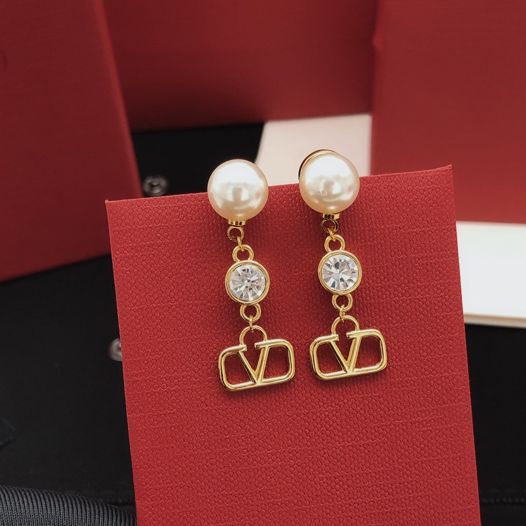 Signature Emblem Stud Earrings in Gold-Tone – Design 19 main product view