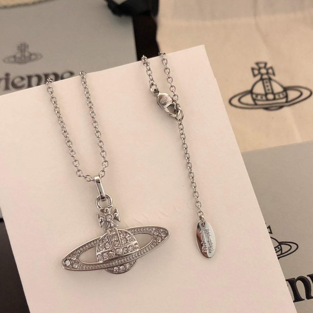 Orb Pendant Necklace in Polished Metal-Tone – Design 066 close-up detail