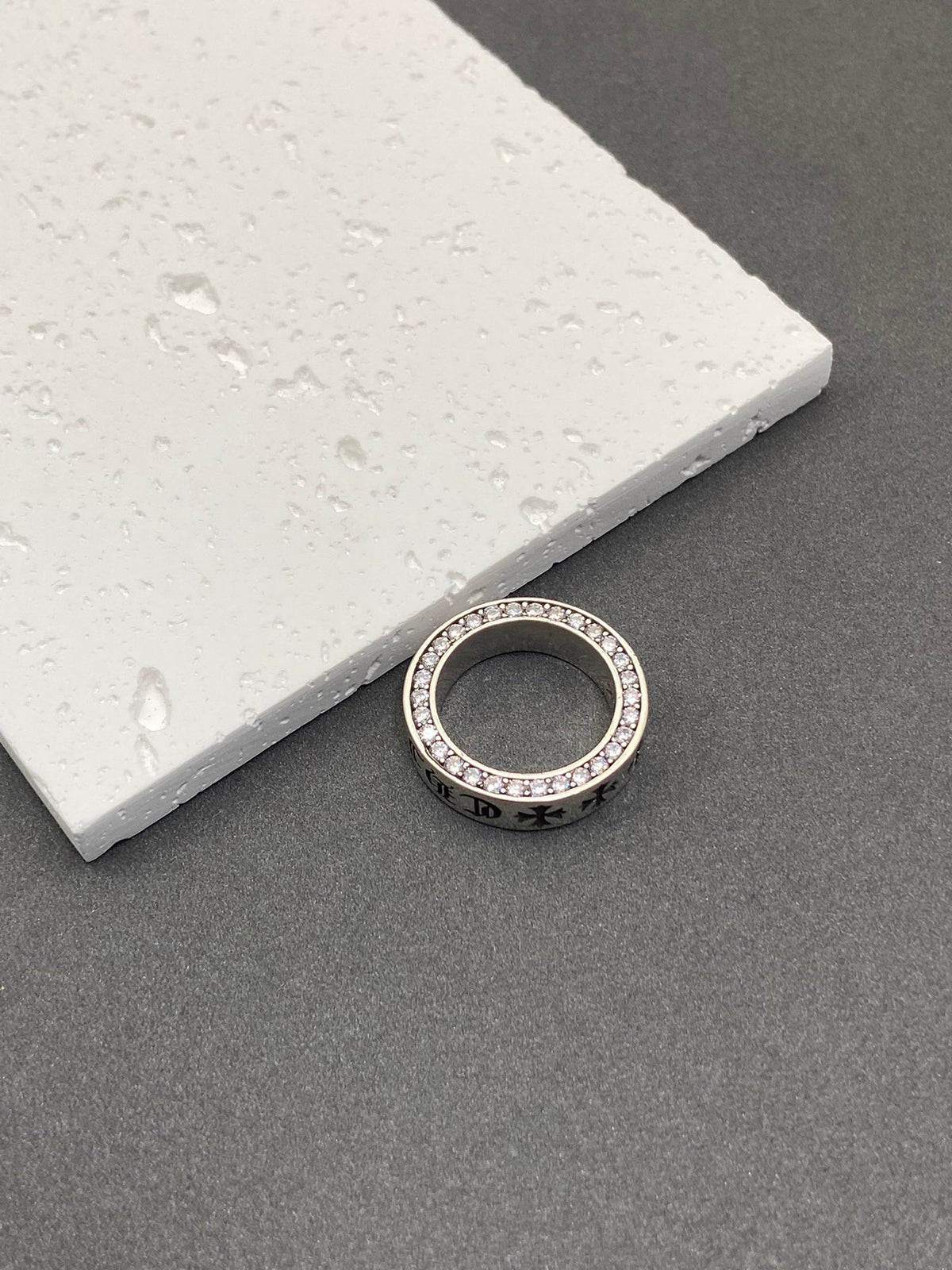 Cross Statement Ring in Metal-Tone – Design 17 close-up detail
