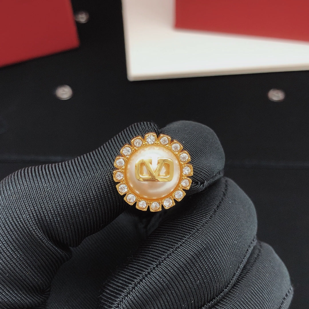 Round Stud Earrings in Gold-Tone main product view