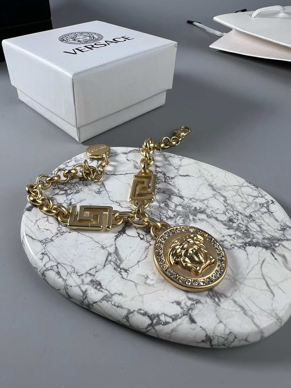 Statement Emblem Statement Bracelet in Polished Metal-Tone – Design 03 detail view
