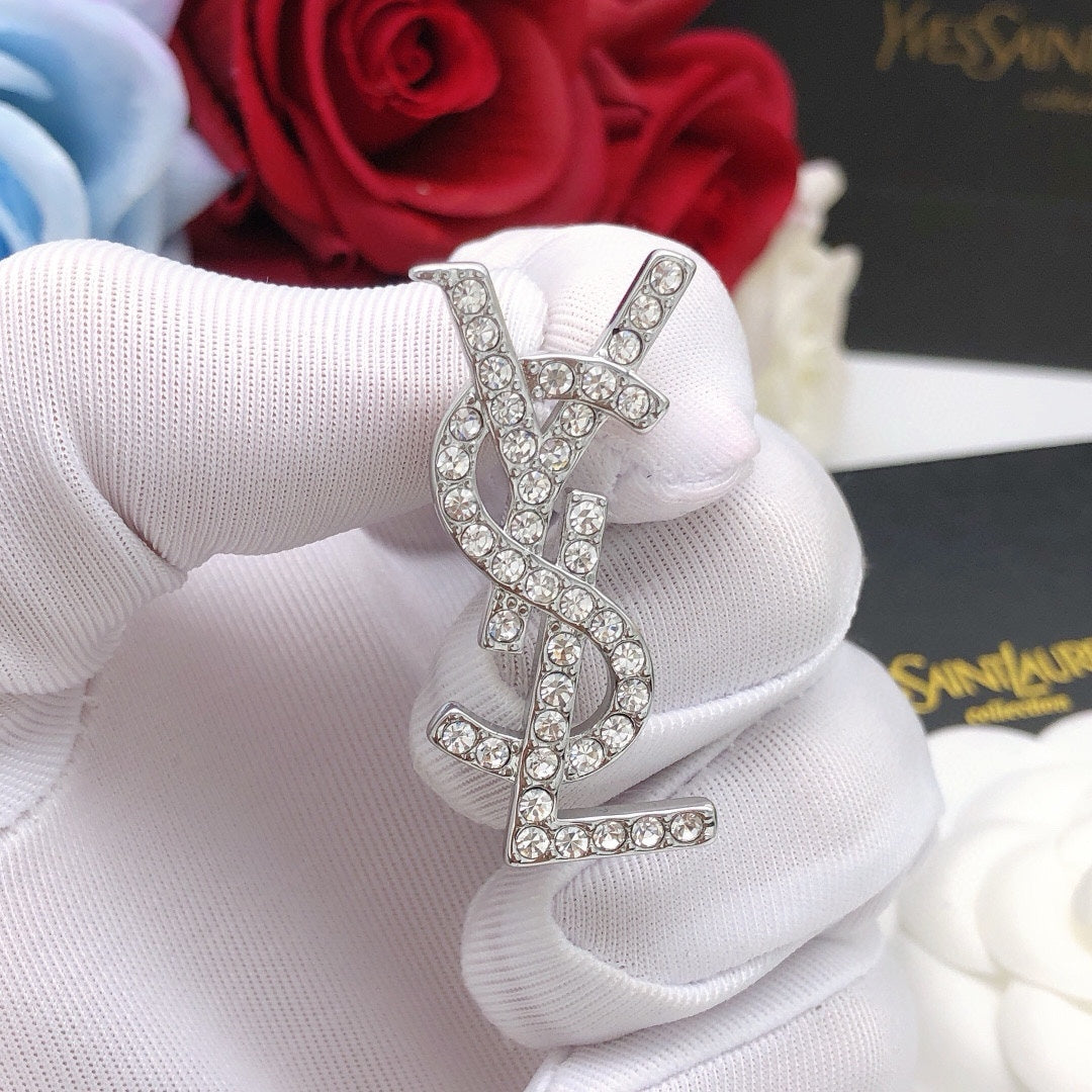 Geometric Emblem Stud Earrings in Silver-Tone – Design 007 front product view