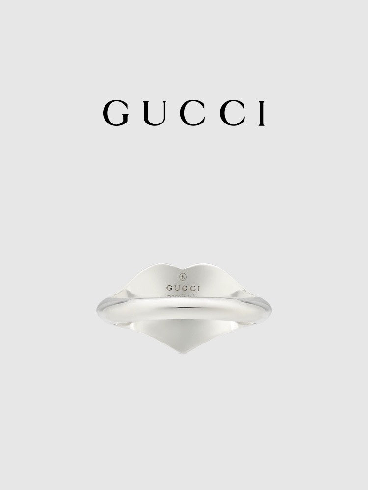 Double-G Emblem Statement Ring in Polished Metal-Tone – Design 001 side detail