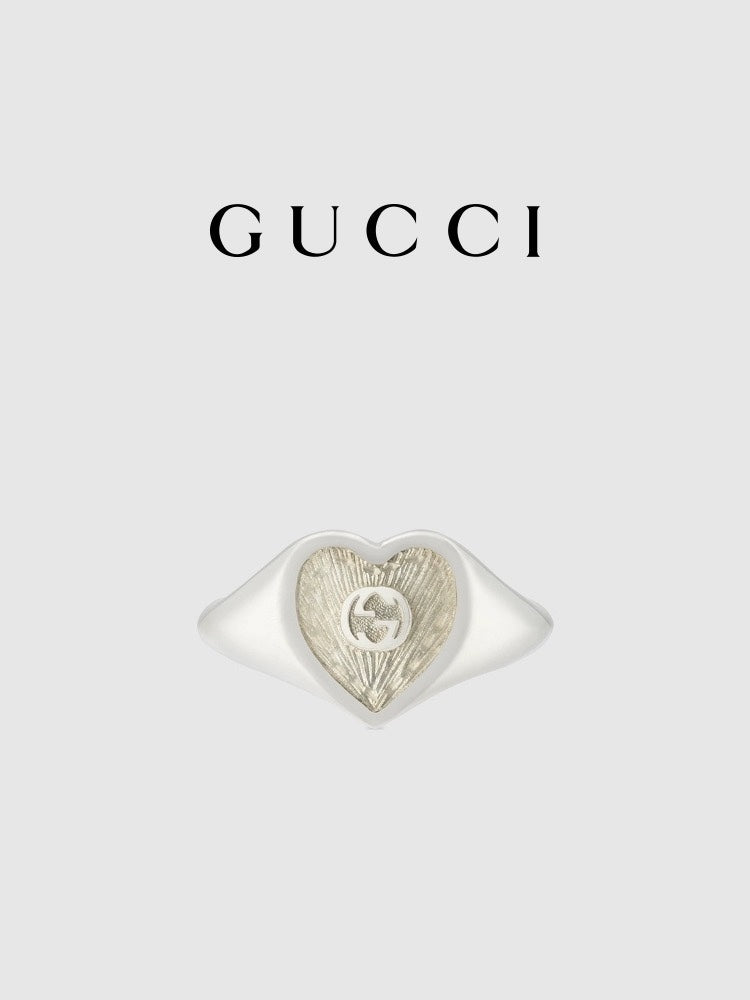 Double-G Emblem Statement Ring in Polished Metal-Tone – Design 001 main product view