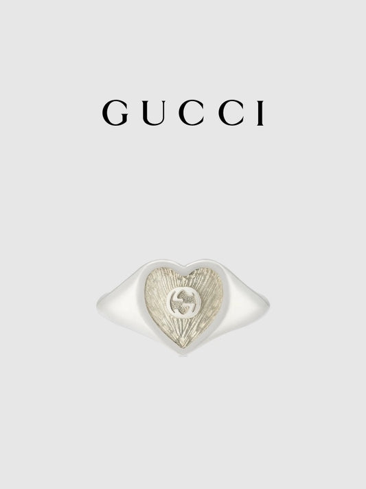 Double-G Emblem Statement Ring in Polished Metal-Tone – Design 001 main product view