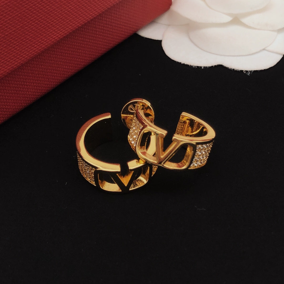 Moon Drop Earrings in Gold-Tone – Design 01 front view