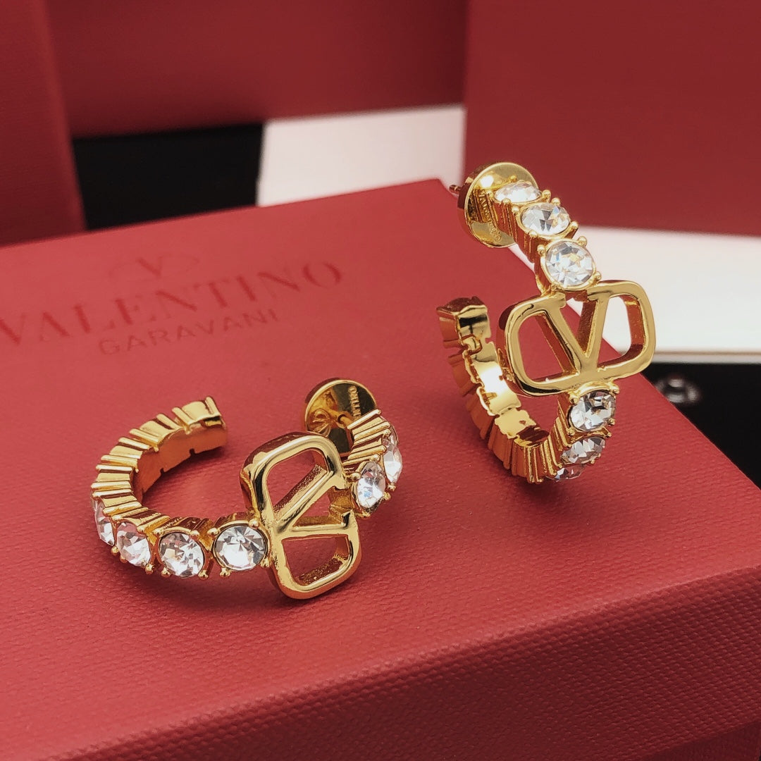 Moon Crystal-Accent Statement Earrings – Design 05 main product view