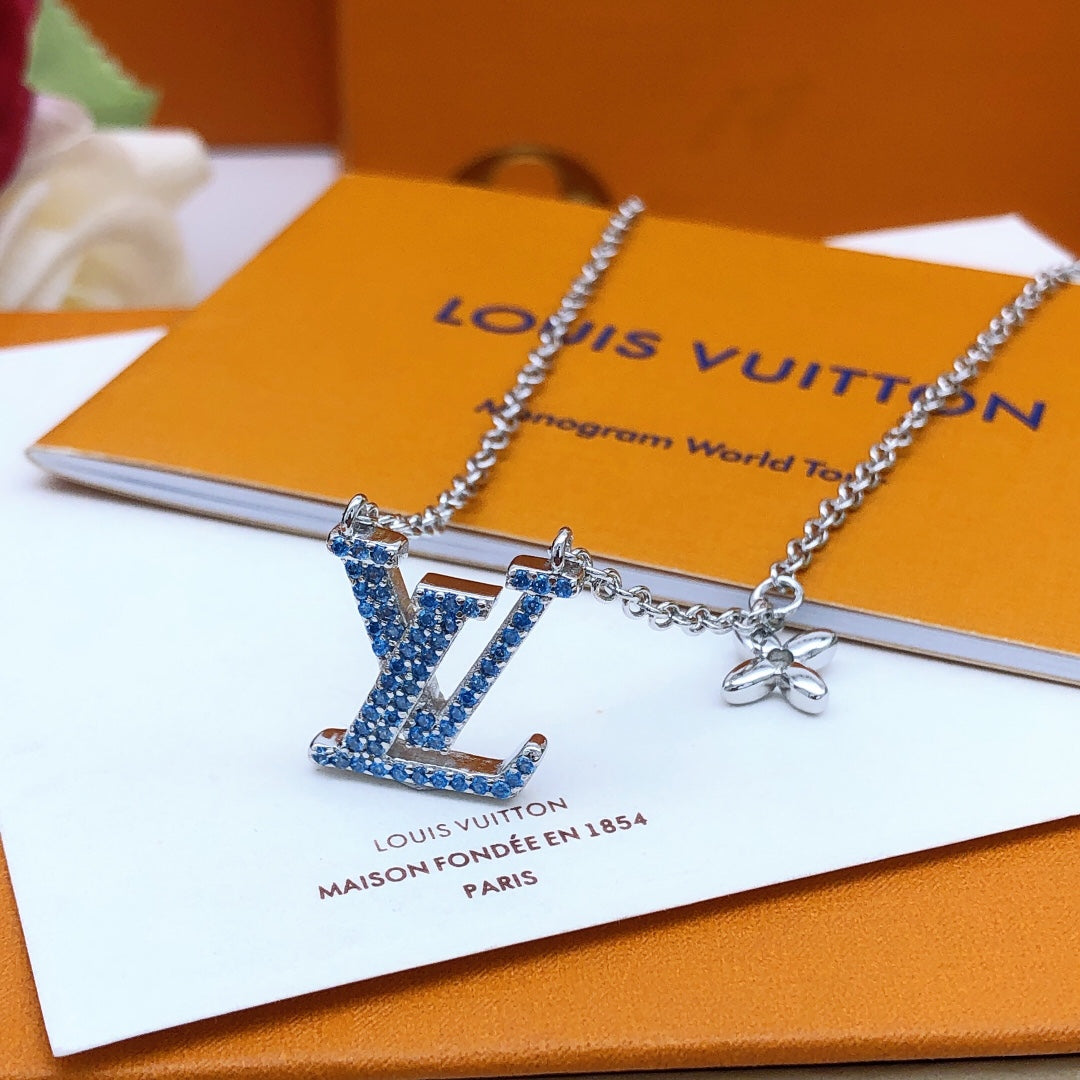 Geometric Emblem Pendant Necklace in Gold-Tone – Design 017 front product view